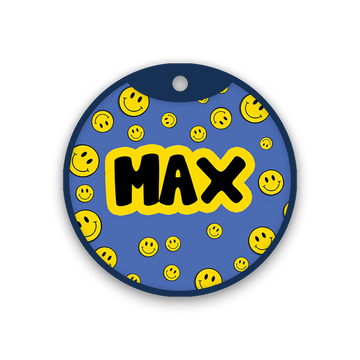 Customized Pet Id Tag - Smiley Print
